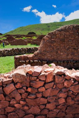 cuzco, peru yakınındaki antik duvarlar