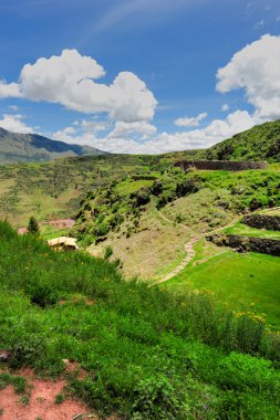 Peruvian ancient city landscape clipart