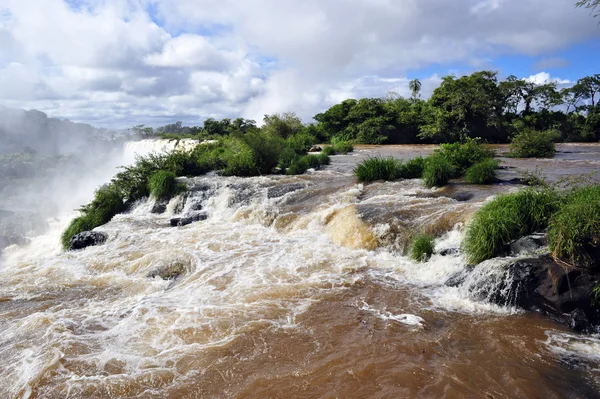 Iguazu river and waterfalls — Stock Photo, Image