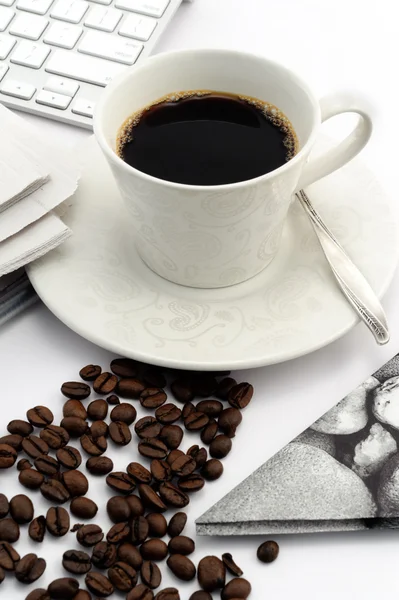 Espresso coffee in vintage cup — Stok Foto