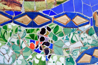 Mozaik antoni gaudi guell Park Barcelona, İspanya