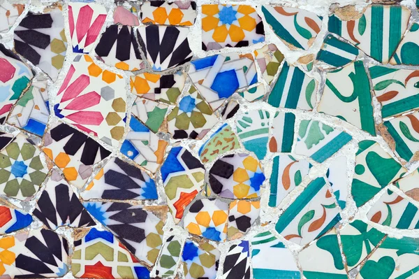 Mosaic in Guell park in Barcelona — Stock Photo, Image
