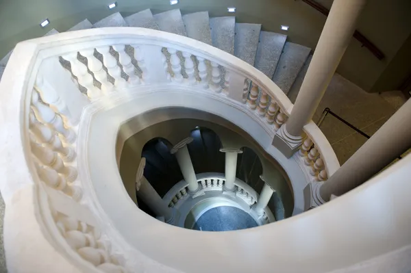 Look down a classic spiral staircase — Stock Photo, Image