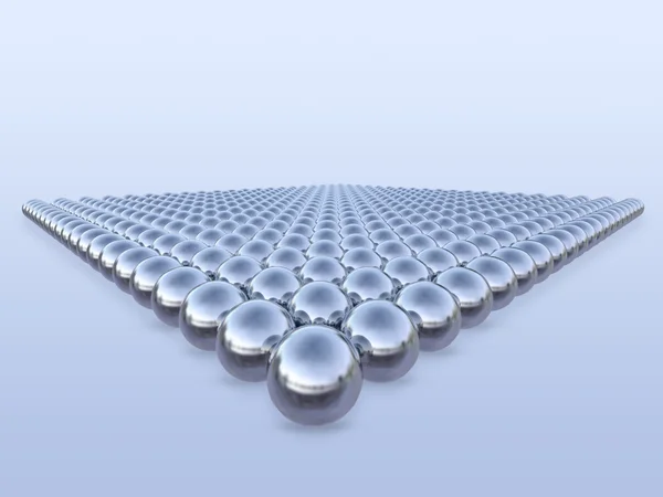 3d bolas de metal em padrão geométrico — Fotografia de Stock