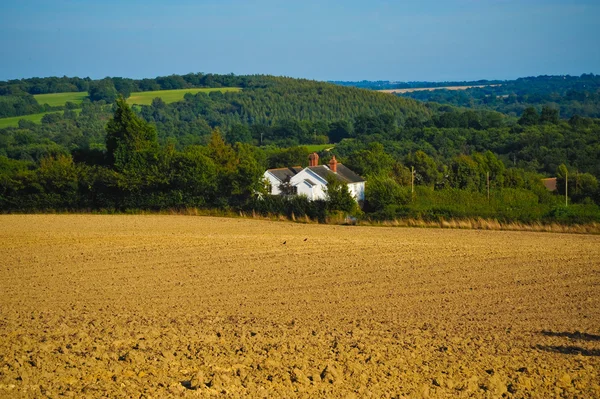 Huis en veld — Stockfoto