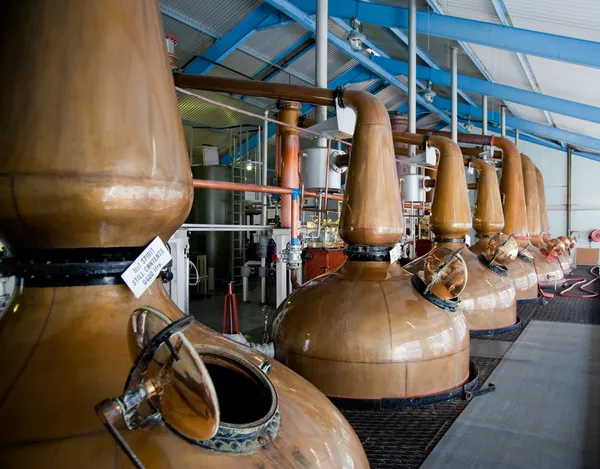Uísque destilaria stills — Fotografia de Stock