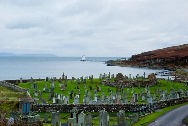 Mezarlık Port Ellen Islay Adası Deniz Feneri — Stok fotoğraf