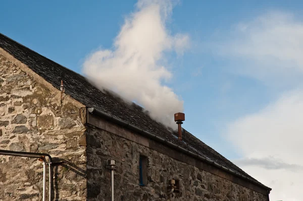 Smoke Coming Out Chimney — Stock Photo, Image