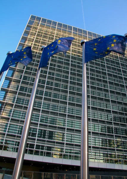 Európai zászlók Brüsszelben — Stock Fotó