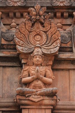 Hindu statue at temple in Hampi, India clipart