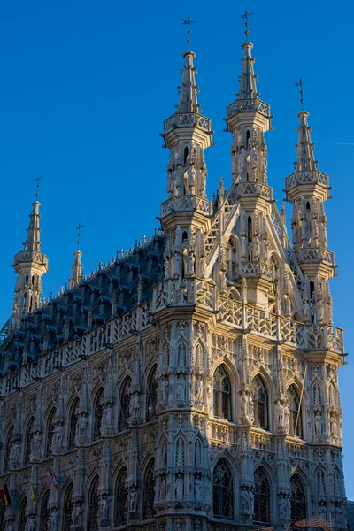A belgiumi leuven a gótikus városháza벨기에 루벤의 고딕 타운 홀 — 스톡 사진
