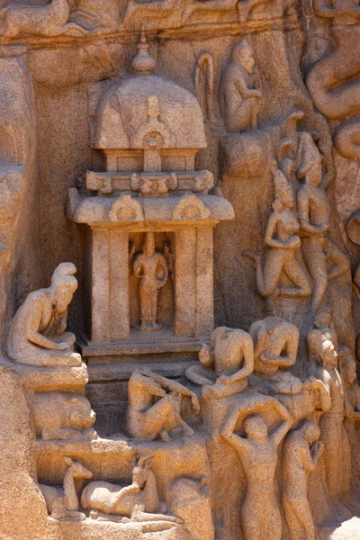 Mahabharata scen på tamil nadu väggmålning — Stockfoto