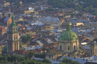 Aerial view on Lviv clipart