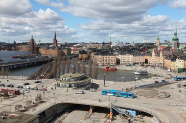 Görünüm gamla stan, Stockholm, İsveç