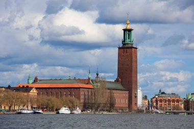 Town Hall (Stadshuset) on King's Island in Stockholm. clipart