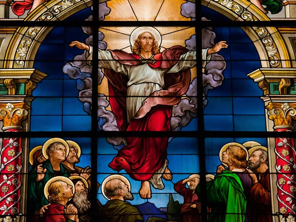 Beautiful Stained Glass Window Created Zettler 1878 1911 German Church — Stock Photo, Image