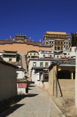 Tibetan monastery of Shangri La in Zhongdian China clipart