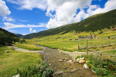 Beautiful green valley Vall d'Incles in Andorra clipart