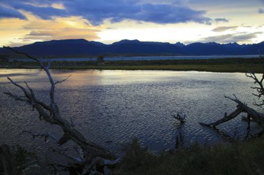 Sunset in Tierra Del Fuego clipart