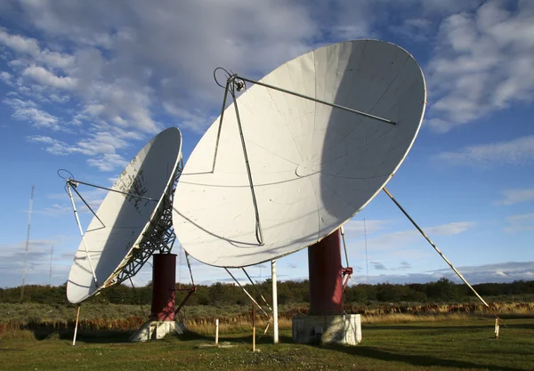 stock image Huge white satellite dishes