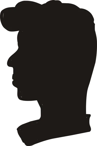 Schwarzes Profil eines Mannes — Stockvektor