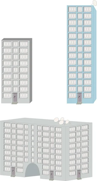 Edificios aislados — Vector de stock