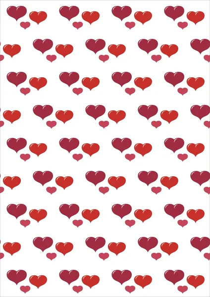 Fond de valentines rouges avec des coeurs — Image vectorielle