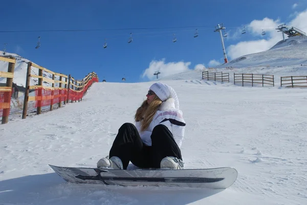 Mujer Snowboarder —  Fotos de Stock
