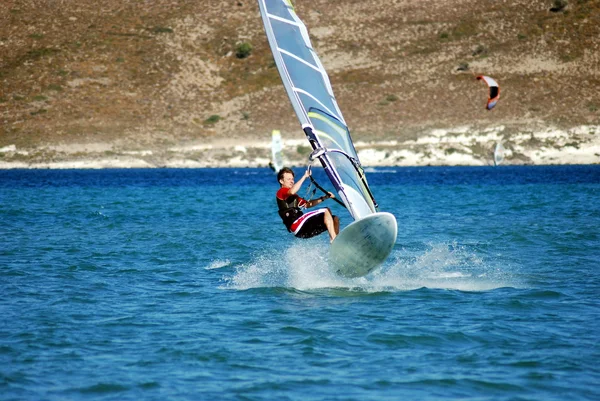 Windsurfing na ruch — Zdjęcie stockowe