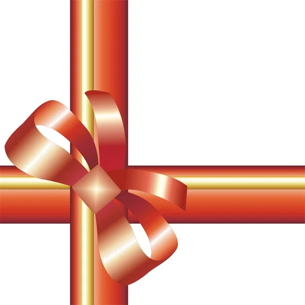 Ruban Rouge Avec Arc Isolé — Image vectorielle