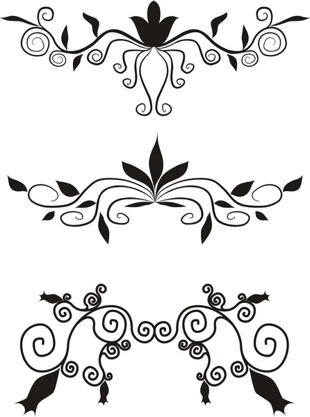 Decorative floral design elements — Stock Vector