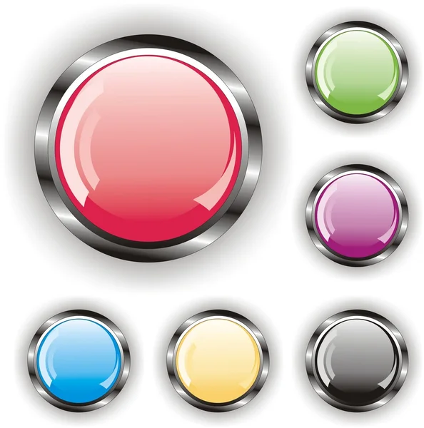 Set Glossy Buttons — Stock Vector