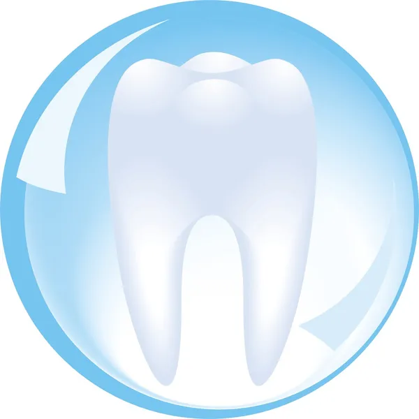 Tand Wordt Beschermd Door Een Glazen Bol Tandheelkunde — Stockvector