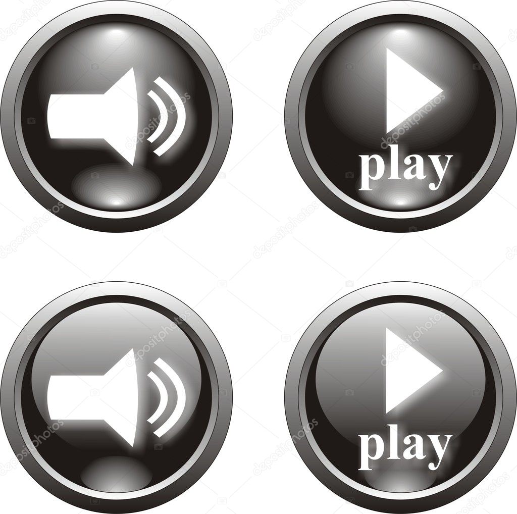 Black play button