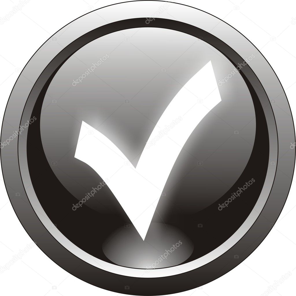 Black tick or checkmark icon