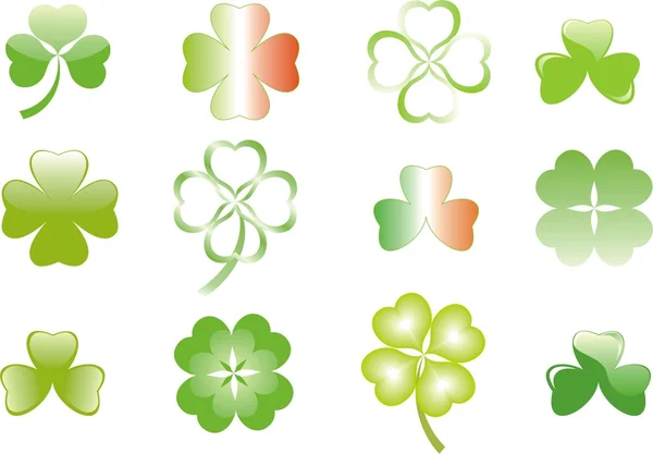 Trèfle ou trèfle pour la Saint Patrick — Image vectorielle