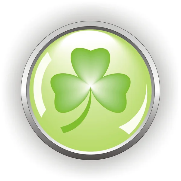 Yonca veya shamrock düğme için St Patrick? s gün — Stok Vektör