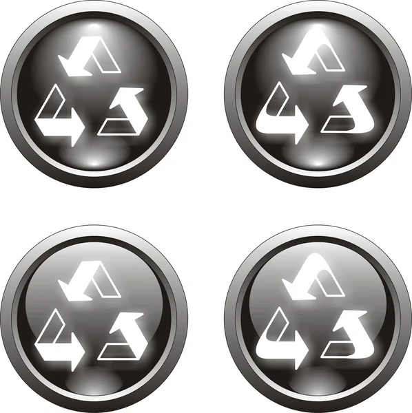 Reciclar botón o icono — Vector de stock