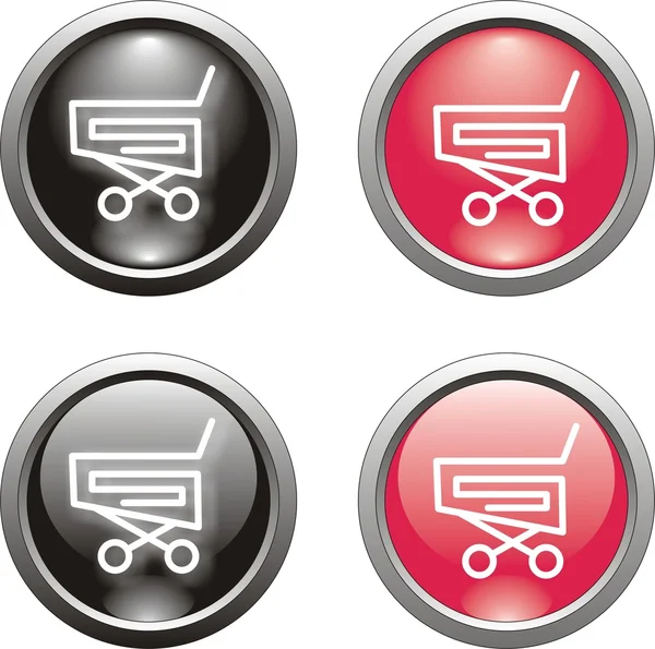 stock vector Shopping basket button or icon