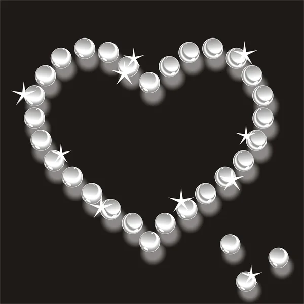 Perles fond de coeur — Image vectorielle