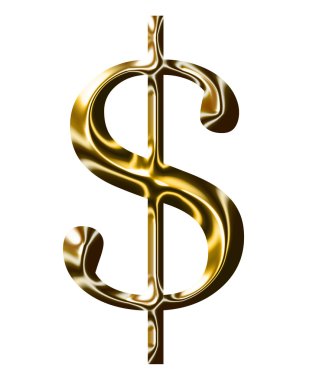 Gold dollar symbol $