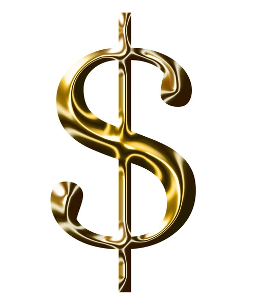 Gold dollar symbol $ — Stock Photo, Image