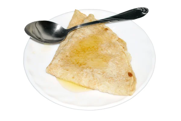 Pancake with a honey — Stock Photo, Image