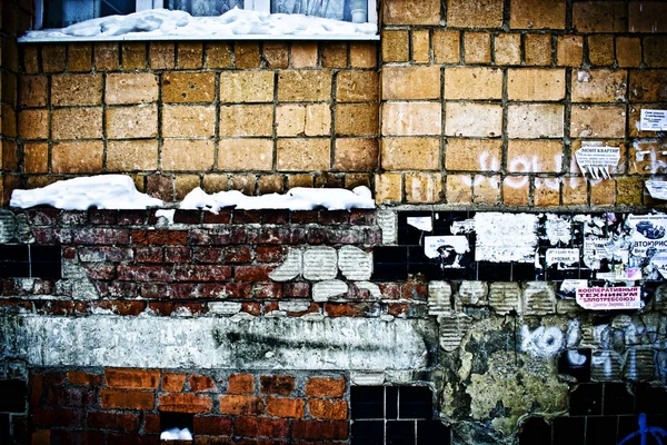 Metal; parede; tijolo; sujo; fundos; velho; texturizado; cópia — Fotografia de Stock