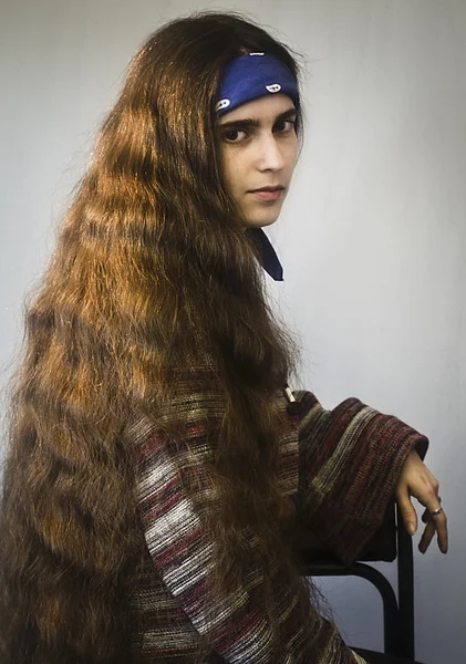 Femenino, cabello, elegancia, humano, retrato, mujeres, peluqueros — Foto de Stock