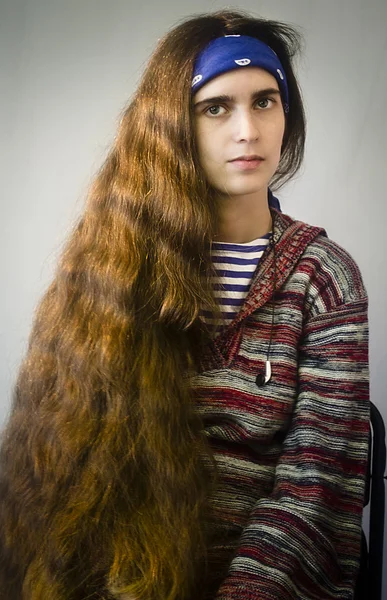 Feminino, cabelo, elegância, humano, retrato, mulheres, hairdres — Fotografia de Stock