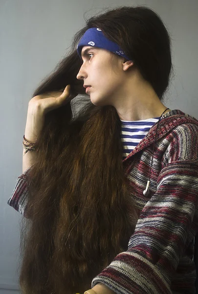 Weiblich, haar, elegantheit, menschlich, portrait, frauen, hairdres — Stockfoto