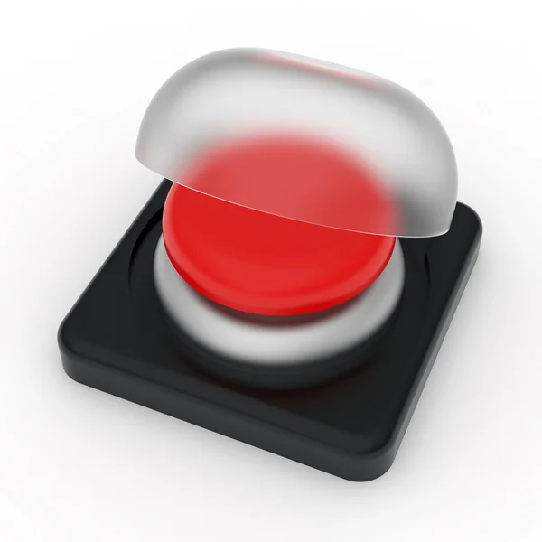 Red button with cover — Stock Photo, Image