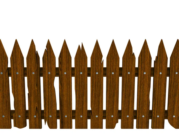 Clôture en bois de planches brunes écrasées Photo De Stock