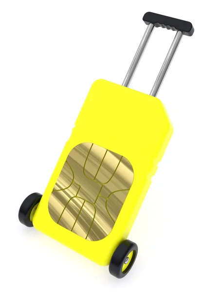 Κάρτα SIM εκπροσωπήθηκαν ως ένα αποσκευών (περιαγωγής έννοια) Εικόνα Αρχείου